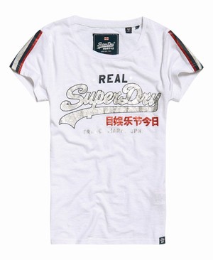 Superdry Vintage Logo Regal Slv Stripe Női Pólók Fehér | ZURQE0546